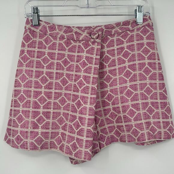 Alexie Shorts Womens Small High Rise Pink Print Coastal Designer 26" Waist - Picture 1 of 10